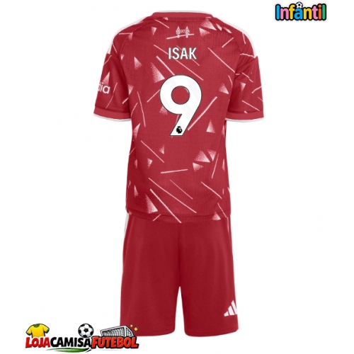 Camisa de Futebol Liverpool Alexander Isak #9 Equipamento Principal Infantil 2026-27 Manga Curta (+ Calças curtas)